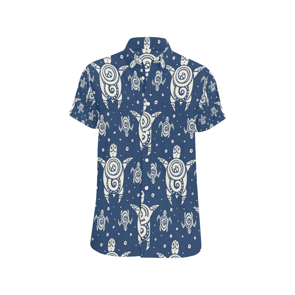 Sea Turtle Tribal Men's Short Sleeve Button Up Shirt