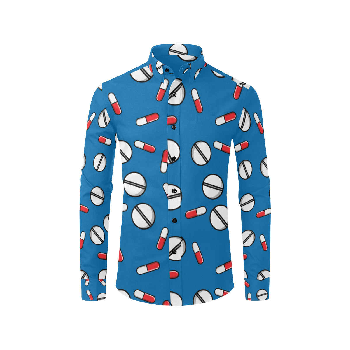 Pill Pattern Print Design A05 Men's Long Sleeve Shirt