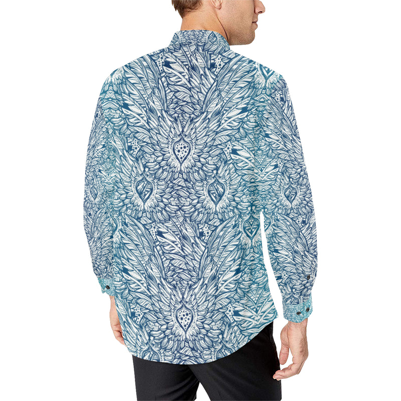 Angel Wings Boho Design Themed Print Men's Long Sleeve Shirt