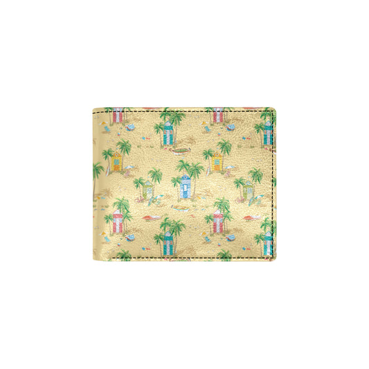 Beach Themed Pattern Print Design 01 Men's ID Card Wallet
