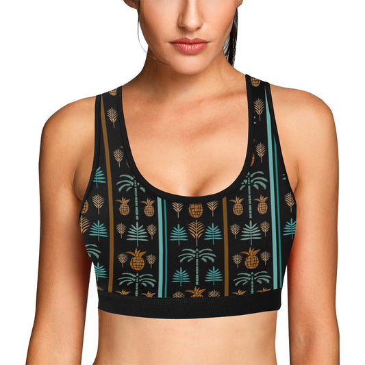 Hawaiian Themed Pattern Print Design H023 Sports Bra