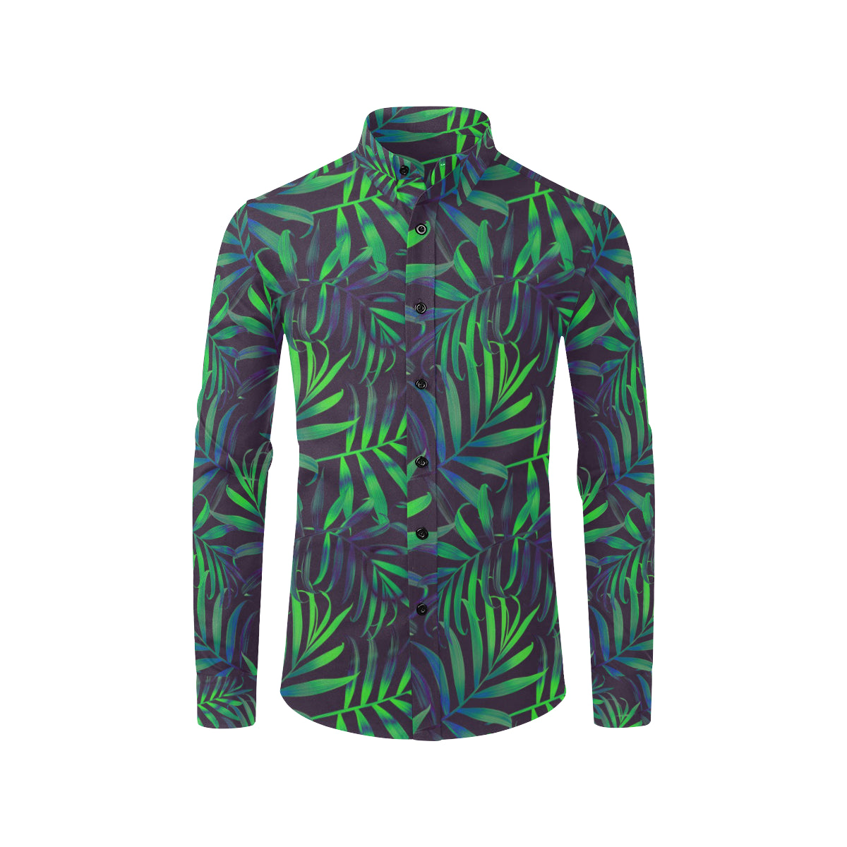 Palm Leaves Pattern Print Design PL01 Men's Long Sleeve Shirt