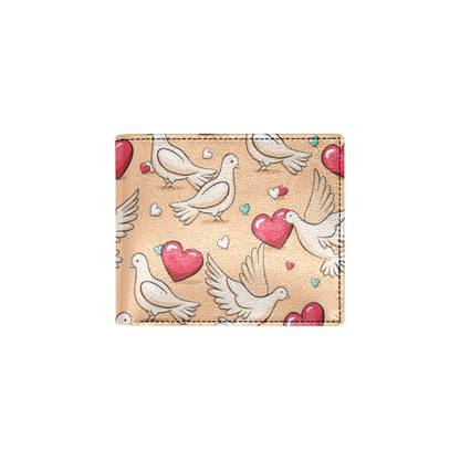 Pigeon Heart Pattern Print Design 04 Men's ID Card Wallet