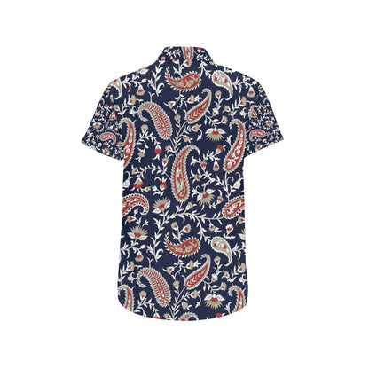 Paisley Pattern Print Design A05 Men's Short Sleeve Button Up Shirt
