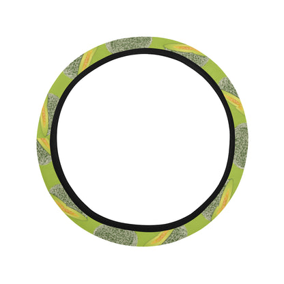 Cantaloupe Pattern Print Design 03 Steering Wheel Cover with Elastic Edge