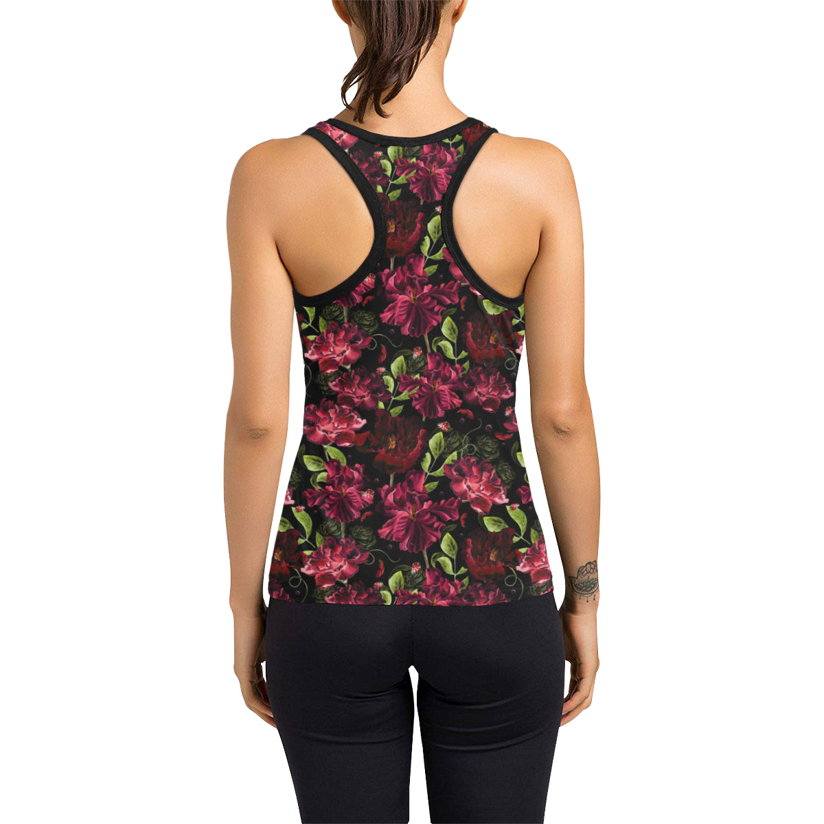 Iris Pattern Print Design IR03 Women's Racerback Tank Top