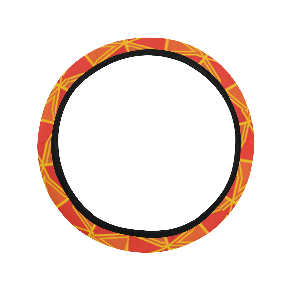 African Pattern Print Design 01 Steering Wheel Cover with Elastic Edge