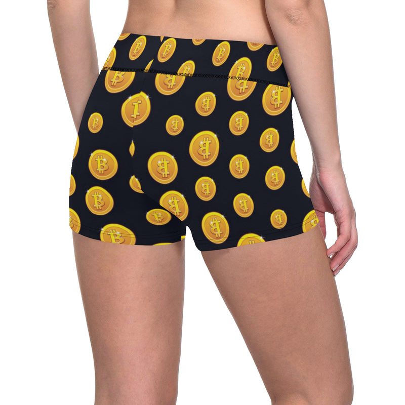 Bitcoin Pattern Print Design DO04 Yoga Shorts