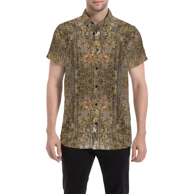 Camouflage Realtree Pattern Print Design 01 Men's Short Sleeve Button Up Shirt