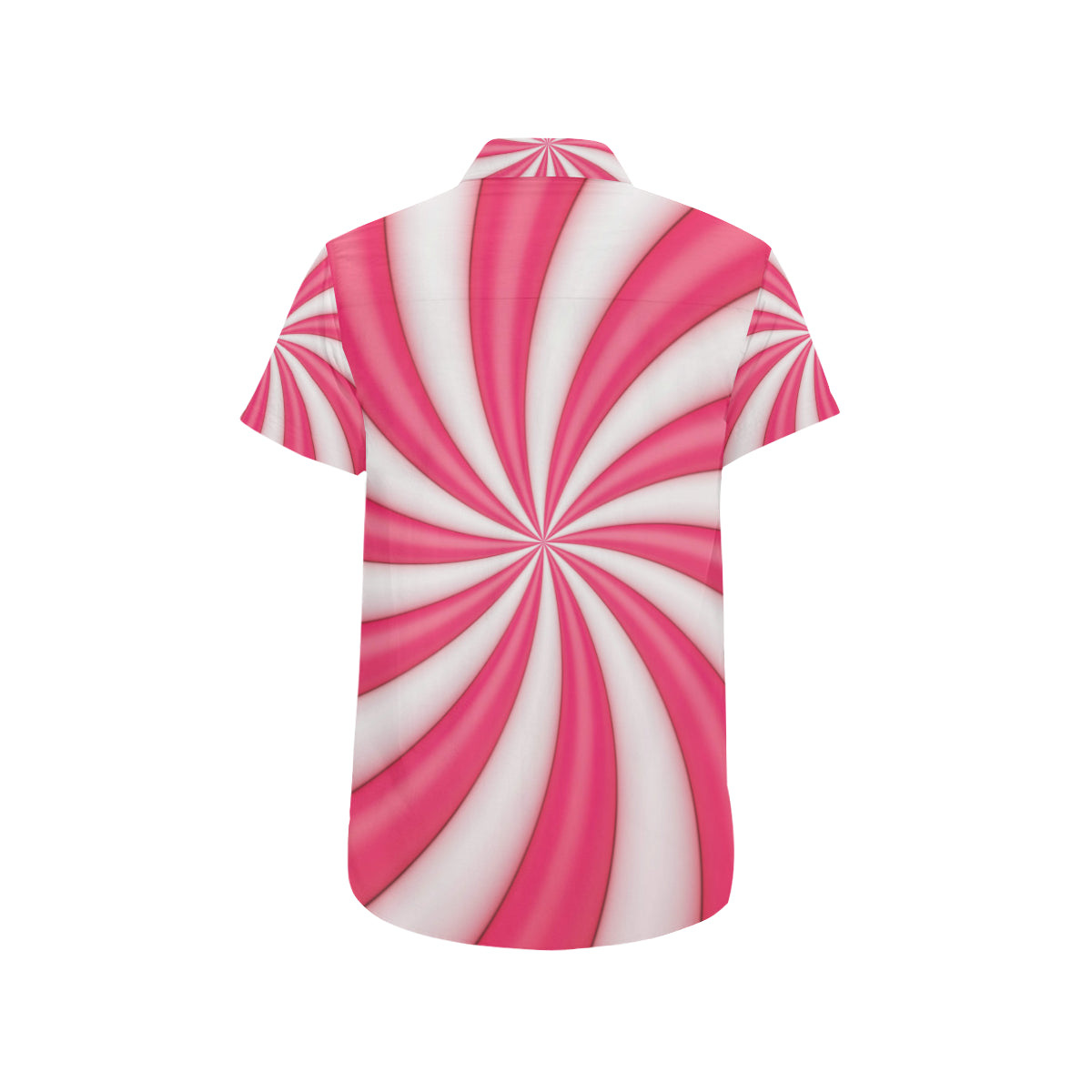 Vortex Twist Swirl Candy Print Men's Short Sleeve Button Up Shirt