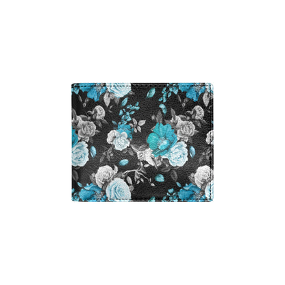 Rose Pattern Print Design A02 Men's ID Card Wallet