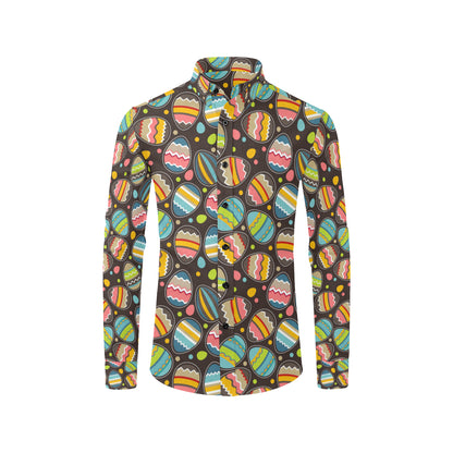 Easter Eggs Pattern Print Design RB03 Men's Long Sleeve Shirt
