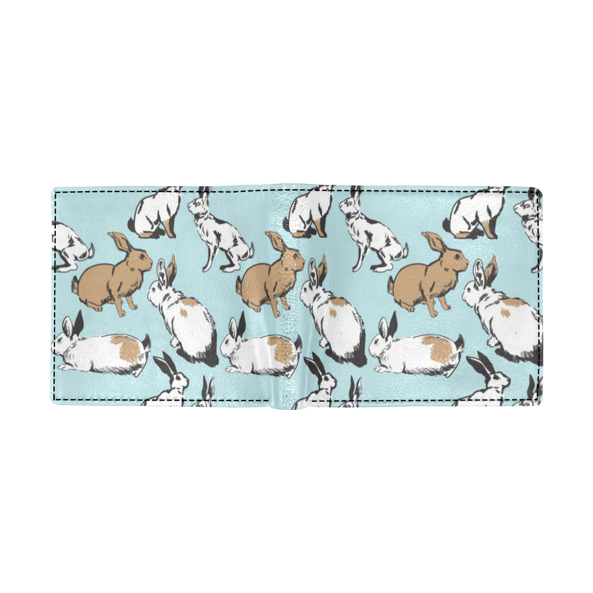 Rabbit Pattern Print Design RB018 Men's ID Card Wallet