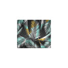 Gold Glitter Cyan Tropical Palm Leaves Men's ID Card Wallet