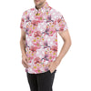 Bird Of Paradise Pattern Print Design BOP011 Men's Short Sleeve Button Up Shirt