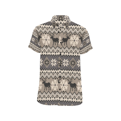 Nordic Pattern Print Design A01 Men's Short Sleeve Button Up Shirt