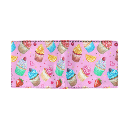 Cupcake Pattern Print Design CP05 Men's ID Card Wallet