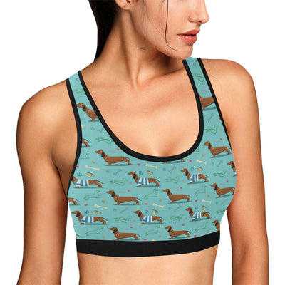 Dachshund Paw Decorative Print Pattern Sports Bra