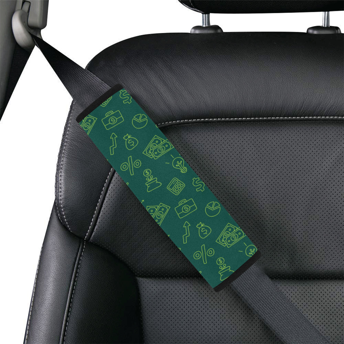 Accounting Financial Pattern Print Design 02 Car Seat Belt Cover