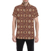 Navajo Native Color Print Pattern Men's Short Sleeve Button Up Shirt