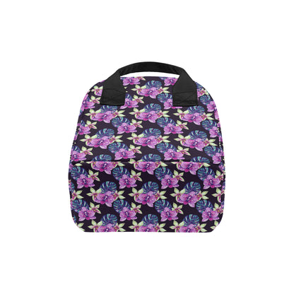 Orchid Pattern Print Design OR010 Insulated Lunch Bag