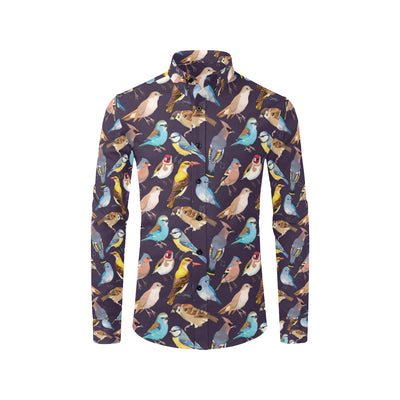 Bird Cute Print Pattern Men's Long Sleeve Shirt