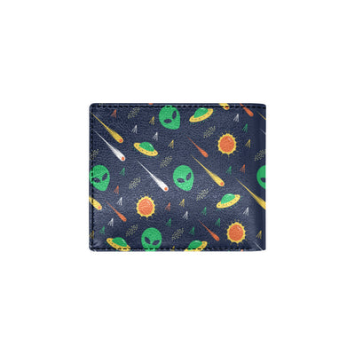 Alien UFO Pattern Print Design 05 Men's ID Card Wallet