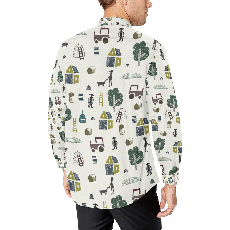 Agricultural Farm Print Design 01 Men's Long Sleeve Shirt