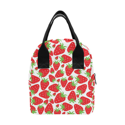 Strawberry Pattern Print Design SB01 Insulated Lunch Bag