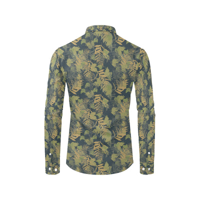 Camouflage Tropical Pattern Print Design 04 Men's Long Sleeve Shirt