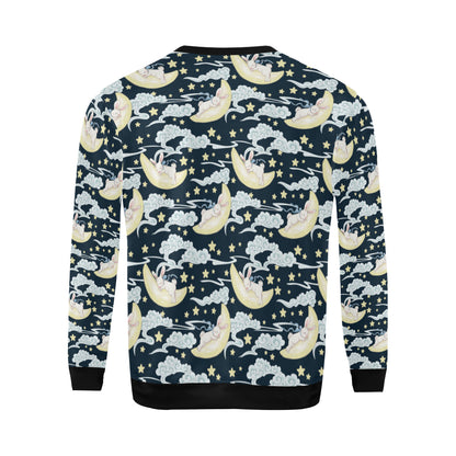 Rabbit Sleeping Pattern Print Design RB08 Men Long Sleeve Sweatshirt
