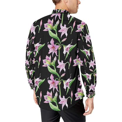 Amaryllis Pattern Print Design AL08 Men's Long Sleeve Shirt