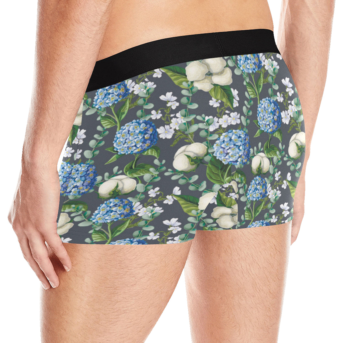 Hydrangea Pattern Print Design 02 Men's Boxer Briefs