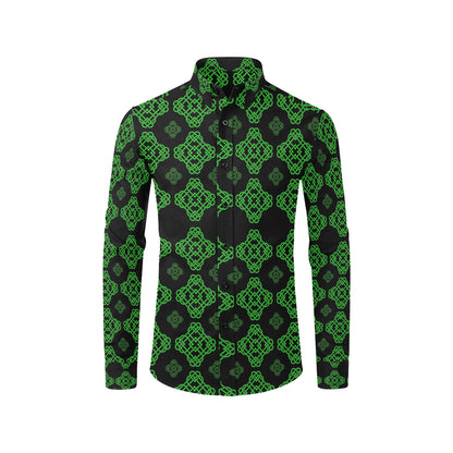 Celtic Knot Green Neon Design Men's Long Sleeve Shirt