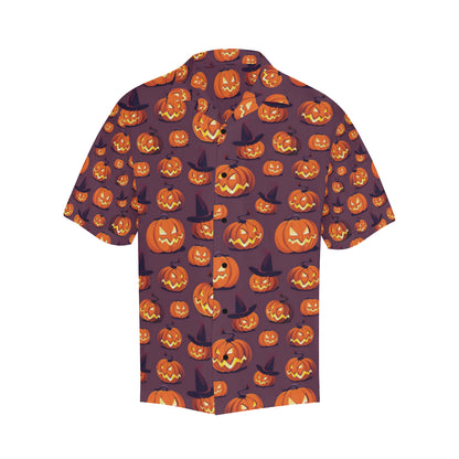 Halloween Pumpkin Pattern Print Design 03 Men's Hawaiian Shirt