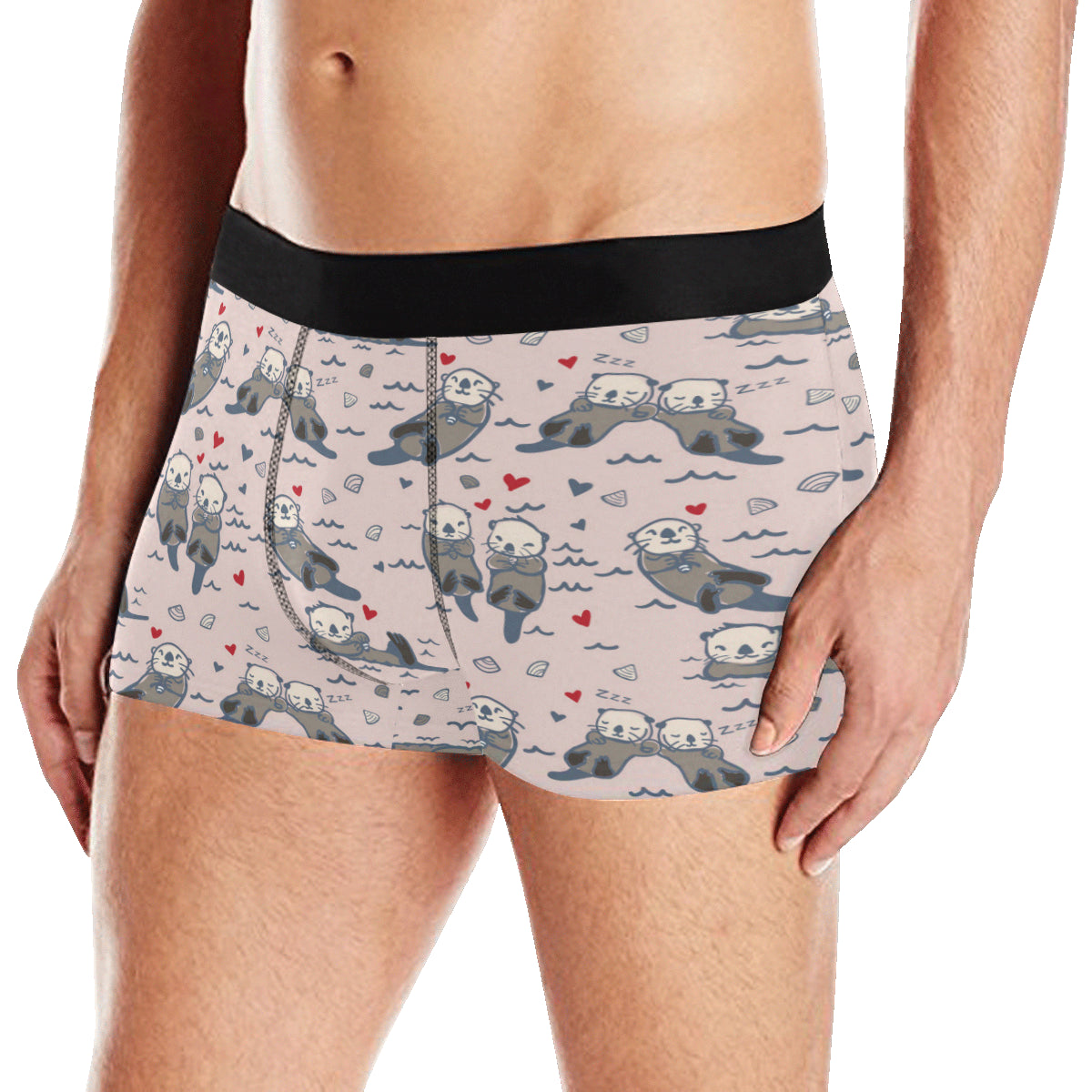 Sea Otter Pattern Print Design 02 Men's Boxer Briefs