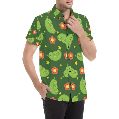 Peas Pattern Print Design A01 Men's Short Sleeve Button Up Shirt