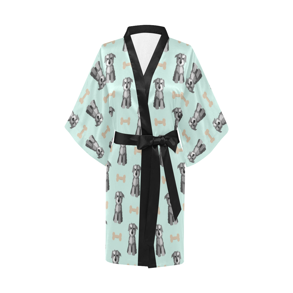 Schnauzers Pattern Print Design A03 Women's Short Kimono