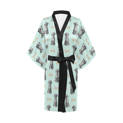 Schnauzers Pattern Print Design A03 Women's Short Kimono