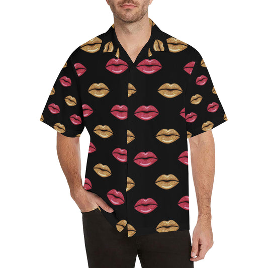 Lip Pattern Print Design 03 Men's Hawaiian Shirt