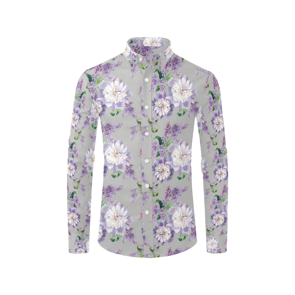 Lilac Pattern Print Design LI07 Men's Long Sleeve Shirt