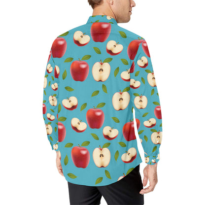 Apple Pattern Print Design AP012 Men's Long Sleeve Shirt