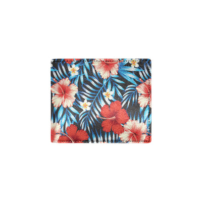 Red Hibiscus Blue Scene Men's ID Card Wallet