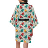 Birds Pattern Print Design 04 Women's Short Kimono