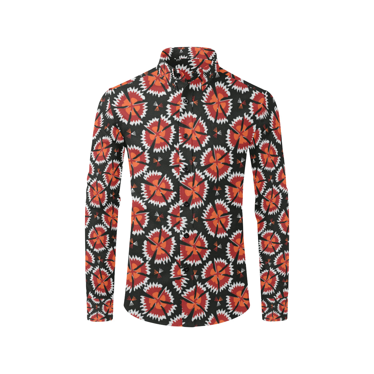 Carnations Pattern Print Design CN03 Men's Long Sleeve Shirt