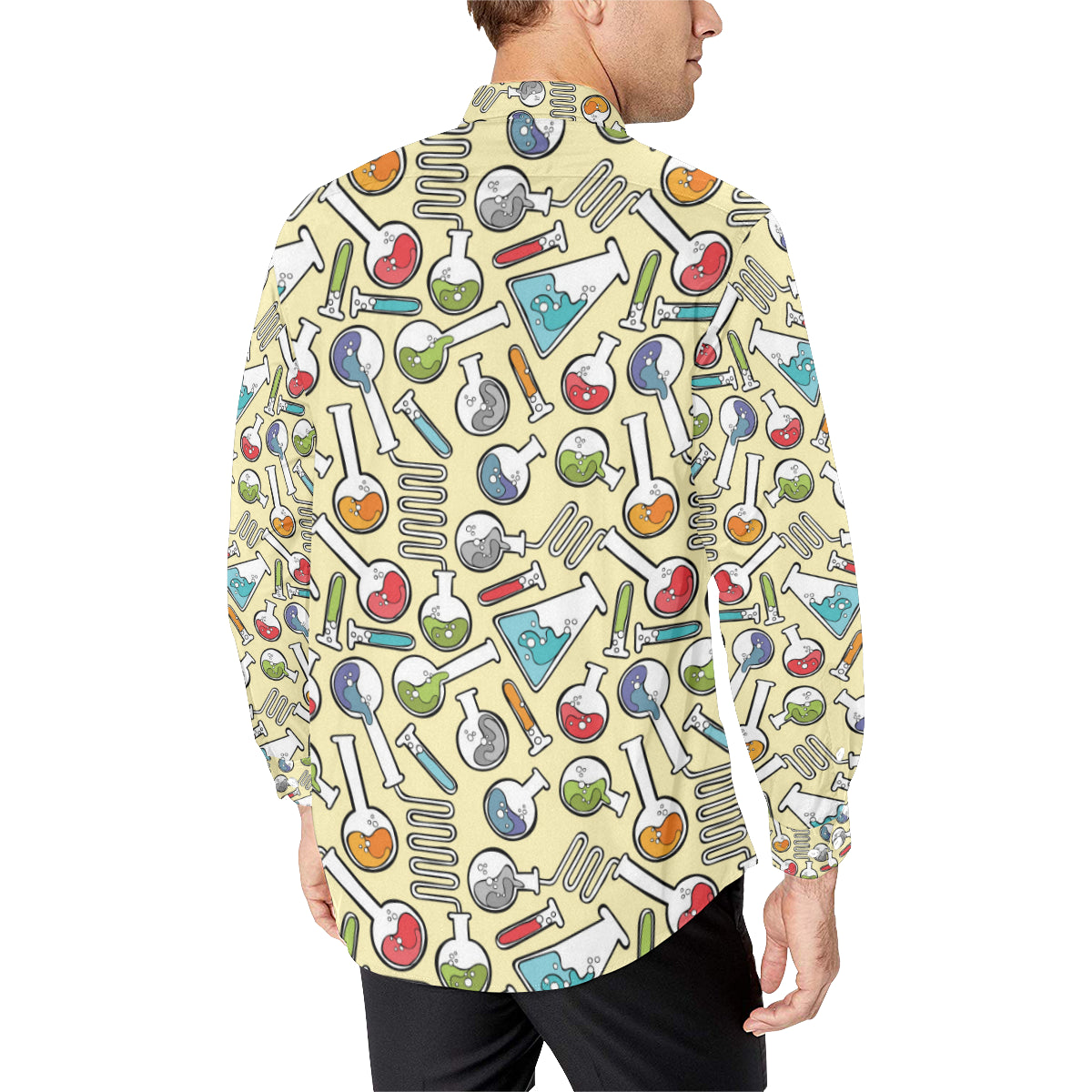 Chemical Pattern Print Design 04 Men's Long Sleeve Shirt