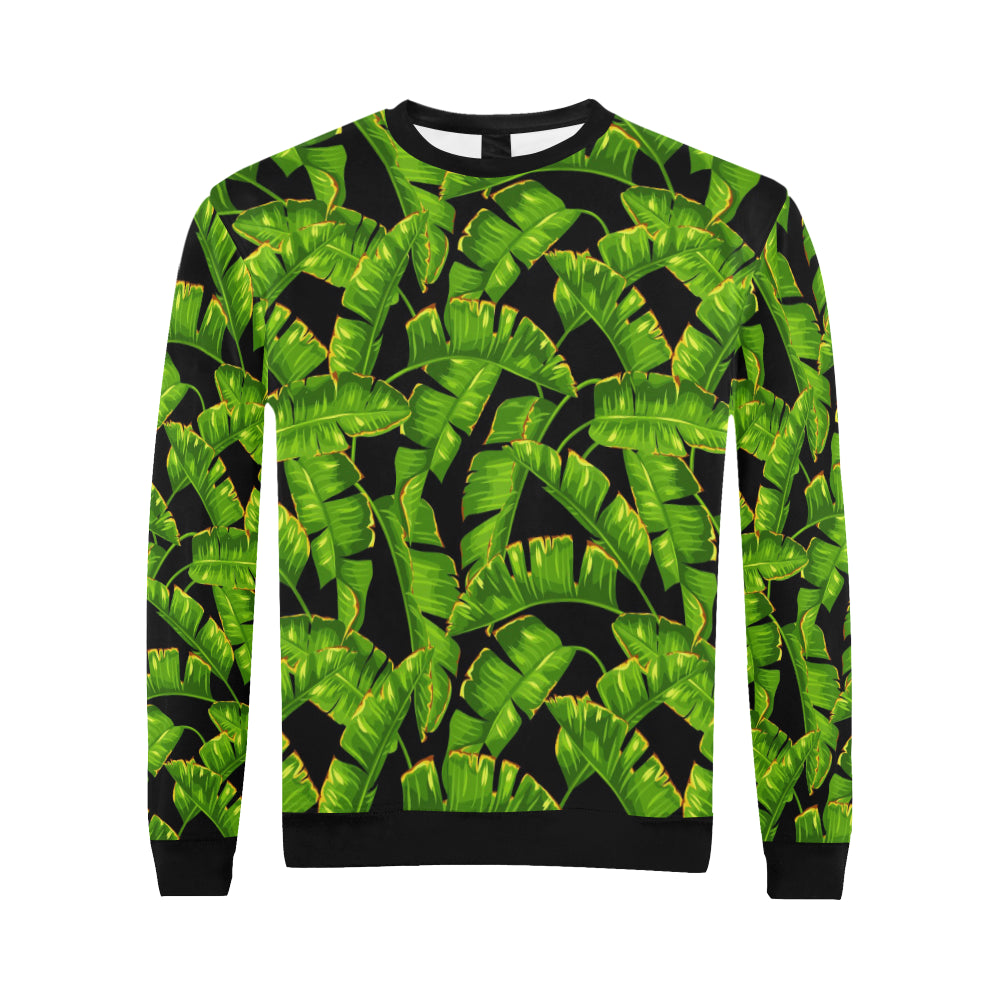 Banana Leaf Pattern Print Design BL06 Men Long Sleeve Sweatshirt