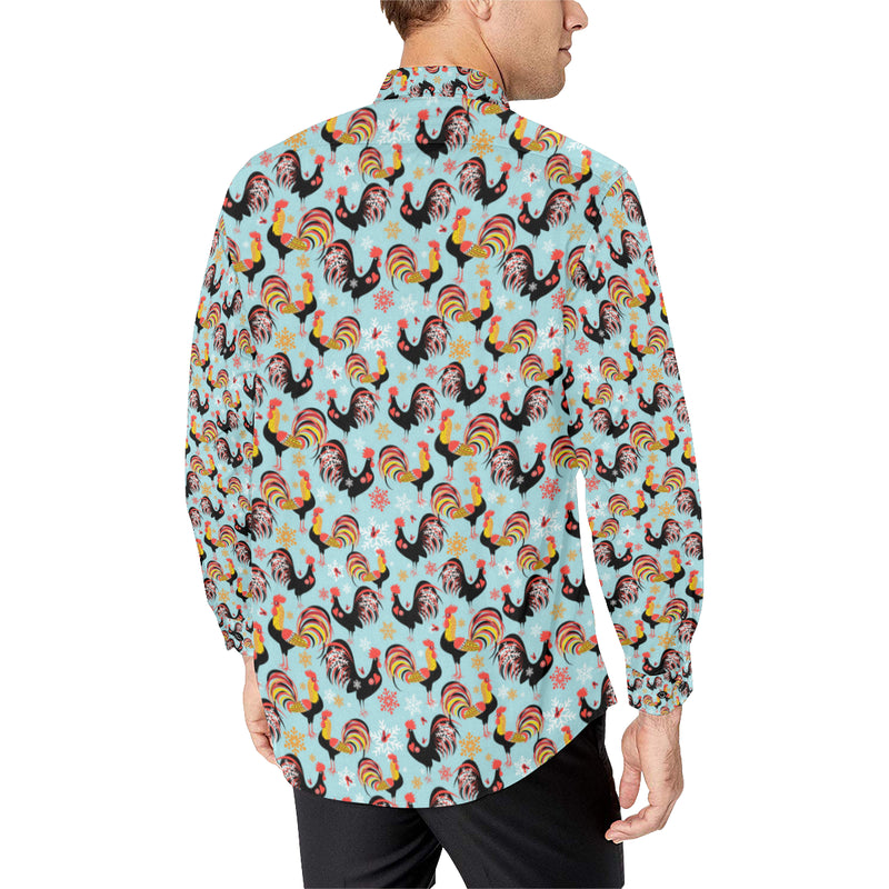 Rooster Themed Design Men's Long Sleeve Shirt