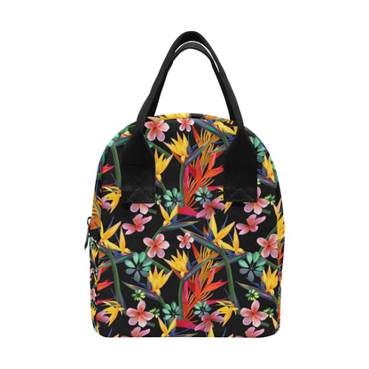 Tropical Flower Pattern Print Design TF015 Insulated Lunch Bag