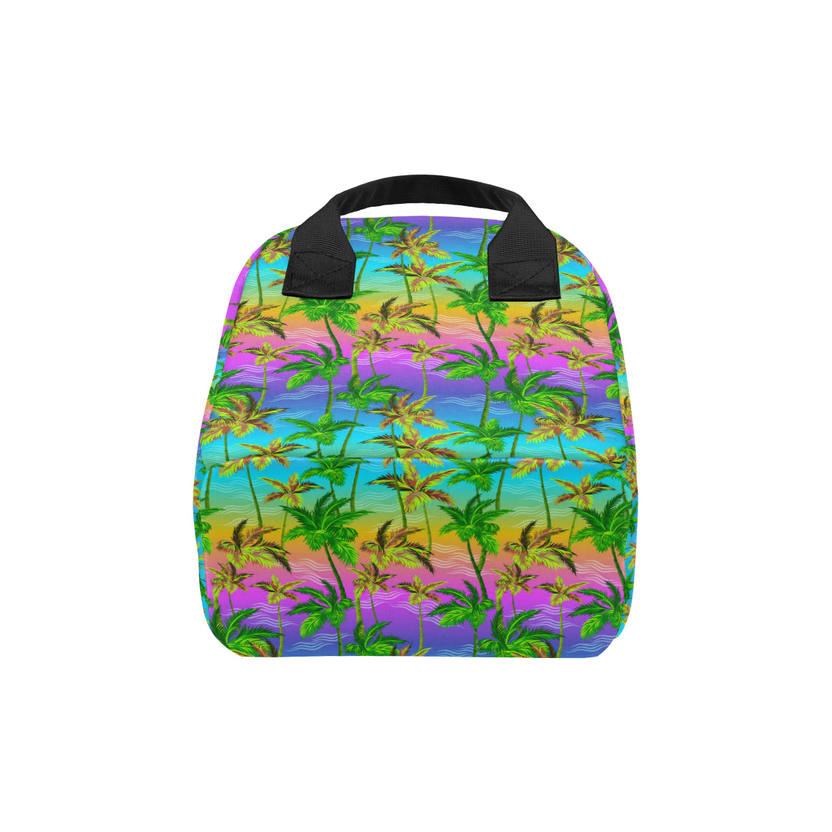 Palm Tree Rainbow Pattern Insulated Lunch Bag